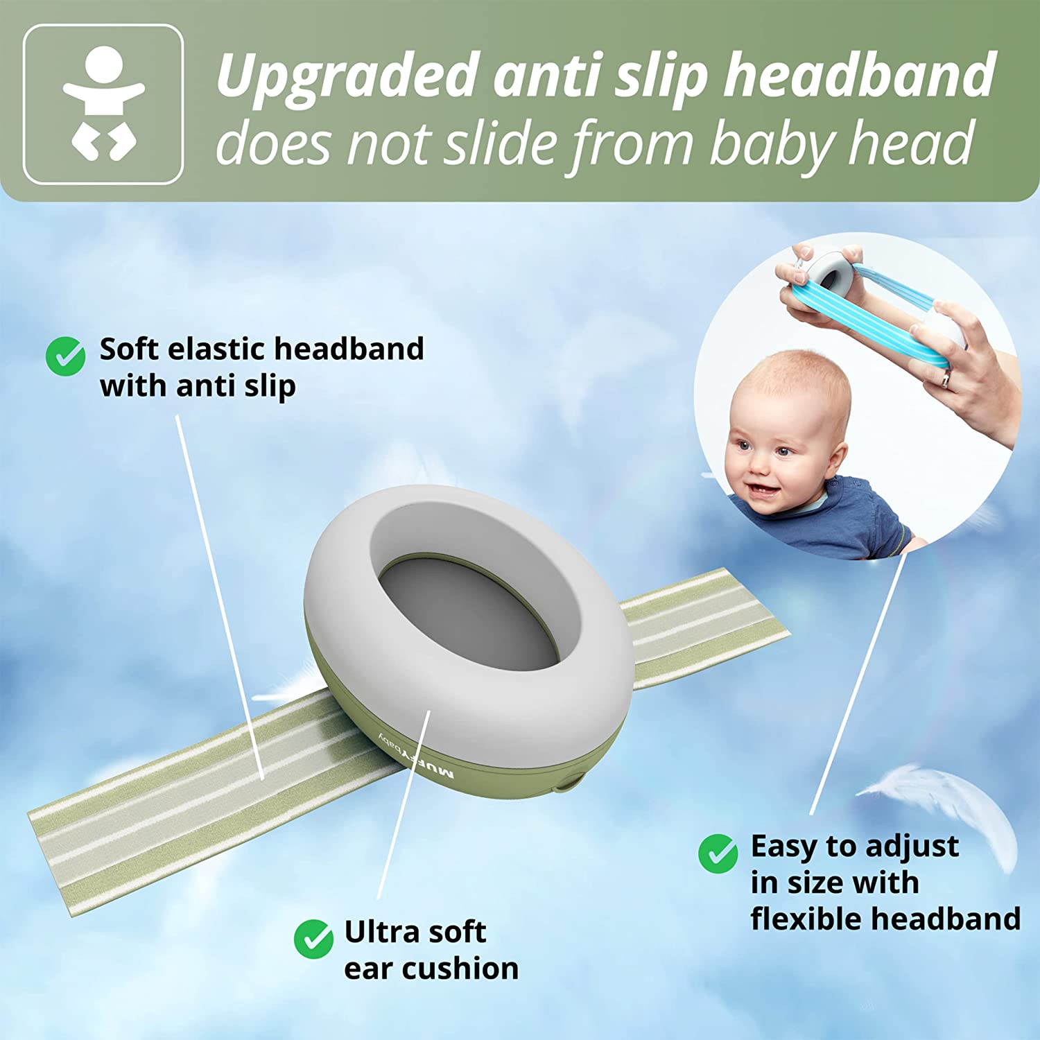 Alpine Muffy Baby Ear Protection for Babies and Toddlers up to 36 Months - CE & ANSI Certified - Noise Reduction Earmuffs - Comfortable Baby Headphones Against Hearing Damage & Improves Sleep - Black - Image 2